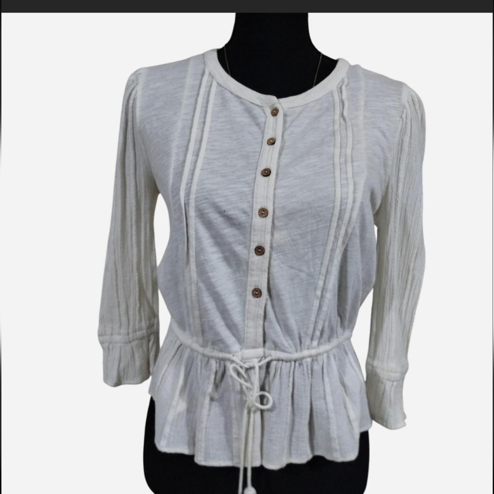 Lucky Brand White Cotton Blouse.